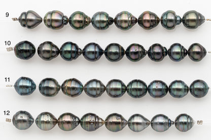 10-11mm Tahitian Pearl Short Strand with Minor Blemishes, Natural Colors, SKU # 3354TH