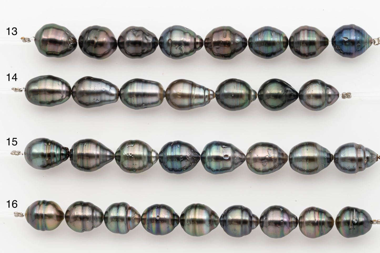 10-11mm Tahitian Pearl Short Strand with Minor Blemishes, Natural Colors, SKU # 3354TH