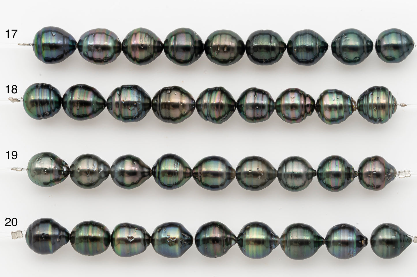 10-11mm Tahitian Pearl Short Strand with Minor Blemishes, Natural Colors, SKU # 3354TH