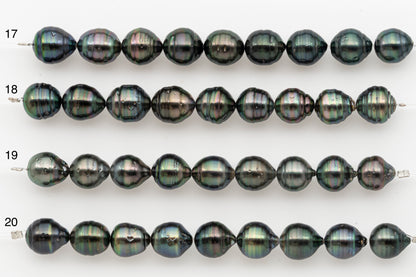 10-11mm Tahitian Pearl Short Strand with Minor Blemishes, Natural Colors, SKU # 3354TH