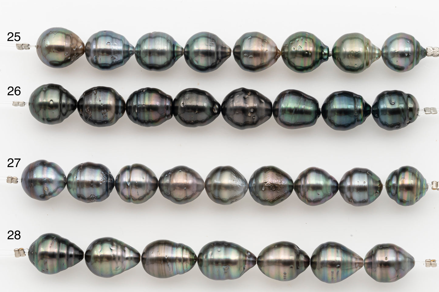 10-11mm Tahitian Pearl Short Strand with Minor Blemishes, Natural Colors, SKU # 3354TH