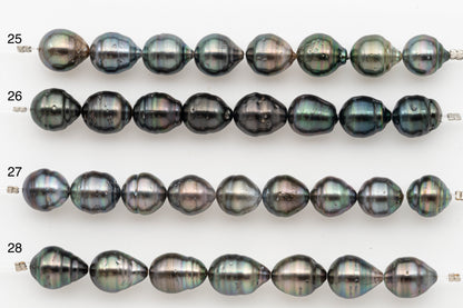 10-11mm Tahitian Pearl Short Strand with Minor Blemishes, Natural Colors, SKU # 3354TH