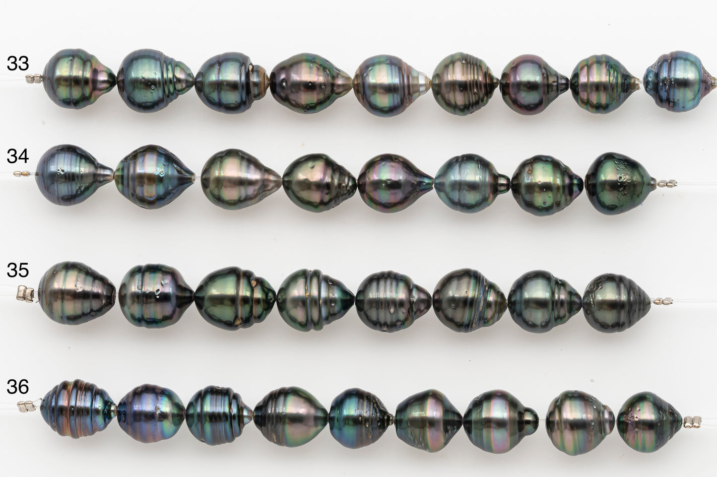 10-11mm Tahitian Pearl Short Strand with Minor Blemishes, Natural Colors, SKU # 3354TH