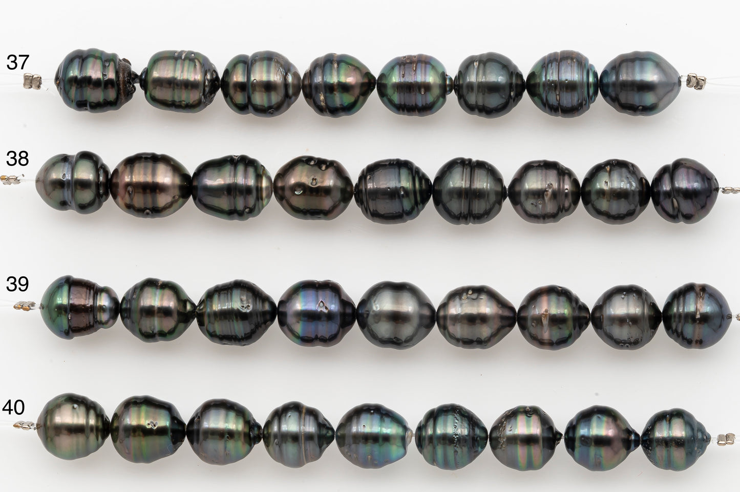 10-11mm Tahitian Pearl Short Strand with Minor Blemishes, Natural Colors, SKU # 3354TH