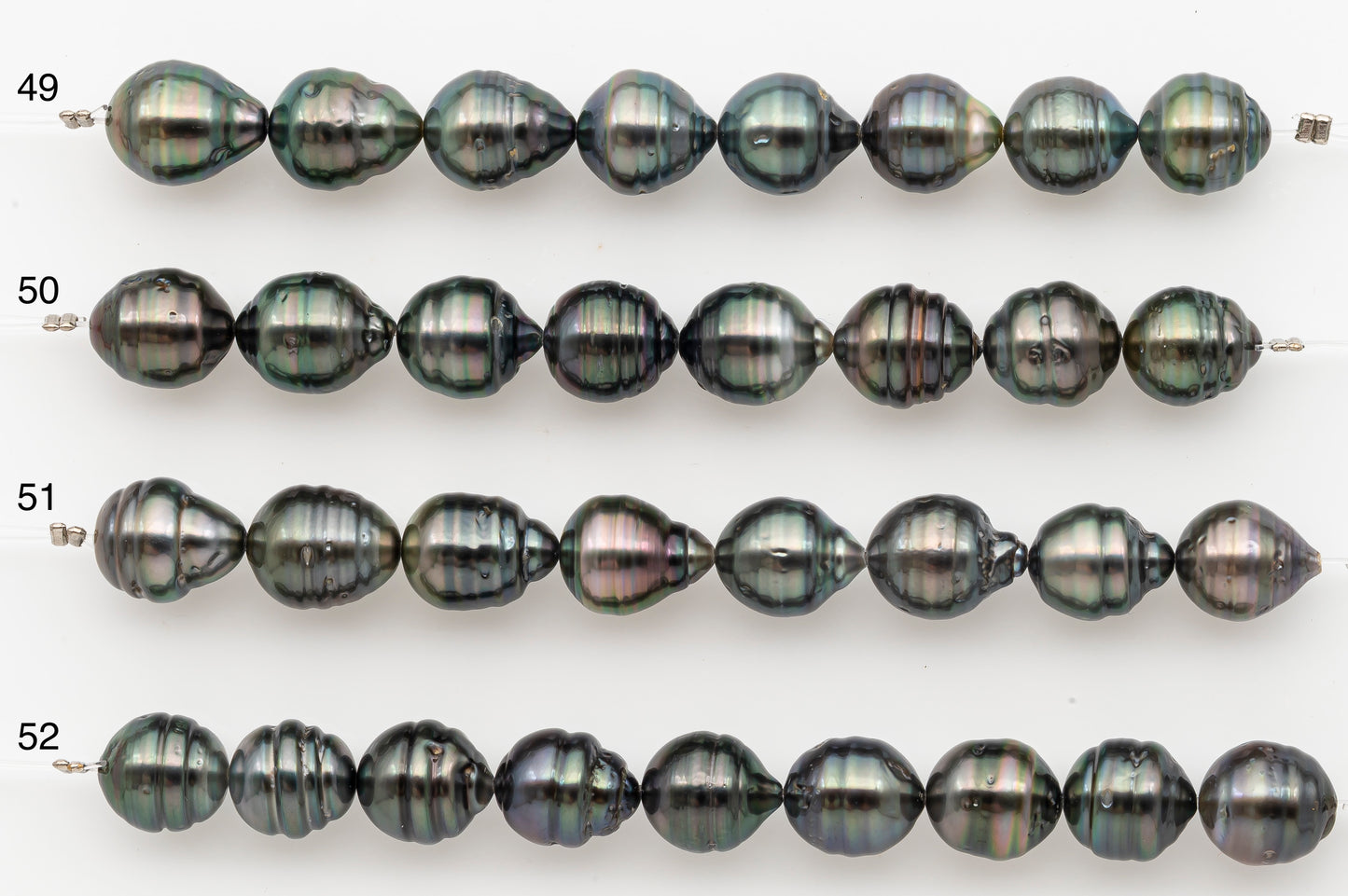 10-11mm Tahitian Pearl Short Strand with Minor Blemishes, Natural Colors, SKU # 3354TH