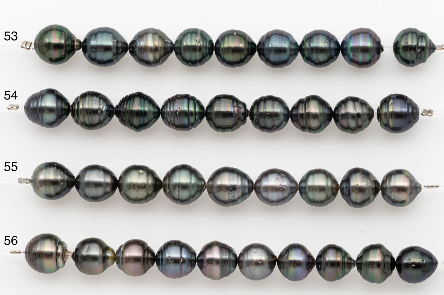 10-11mm Tahitian Pearl Short Strand with Minor Blemishes, Natural Colors, SKU # 3354TH