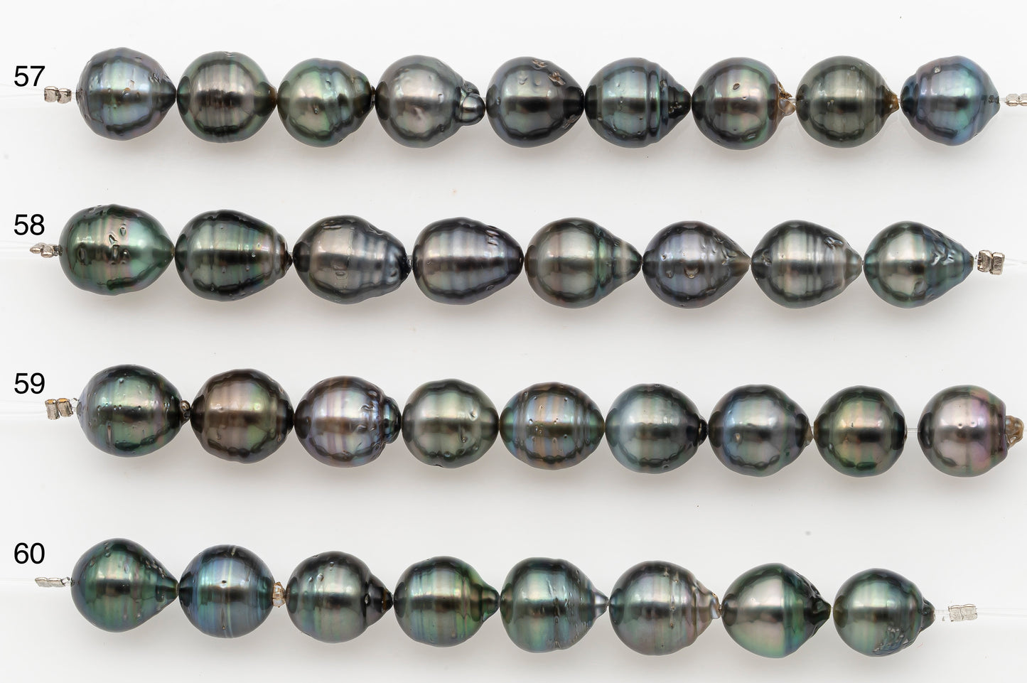 10-11mm Tahitian Pearl Short Strand with Minor Blemishes, Natural Colors, SKU # 3354TH