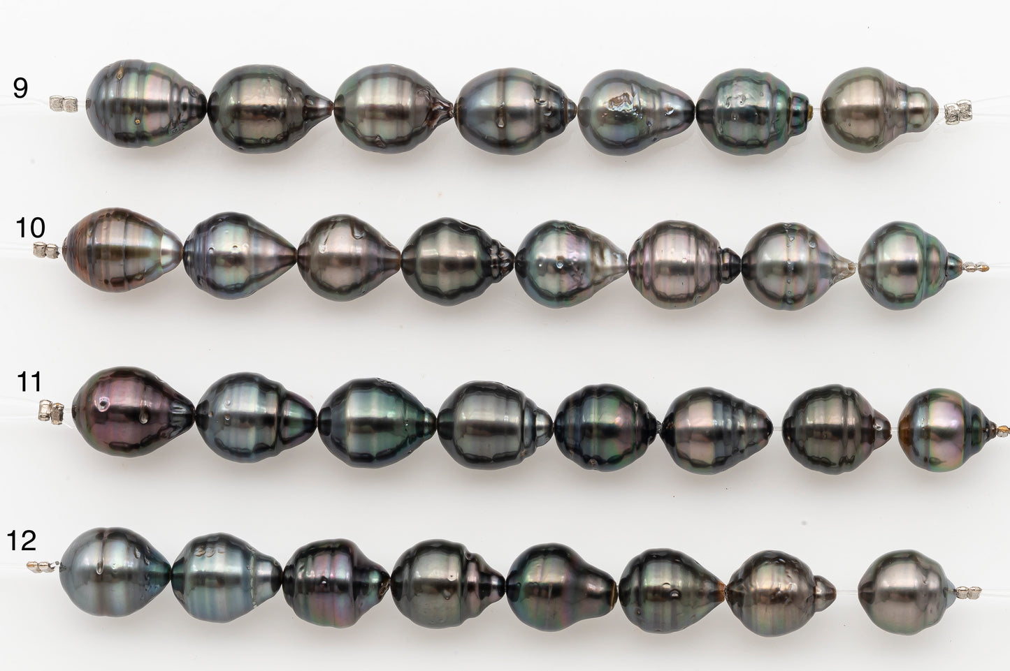10-11mm Tahitian Pearl Short Strand with Minor Blemishes, Natural Colors, SKU # 3355TH