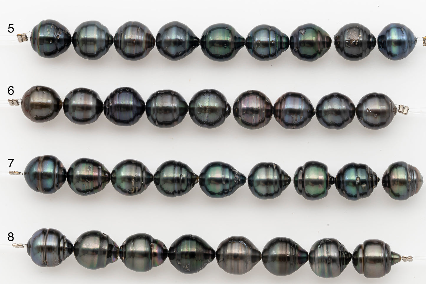 10-11mm Tahitian Pearl Short Strand with Minor Blemishes, Natural Colors, SKU # 3355TH