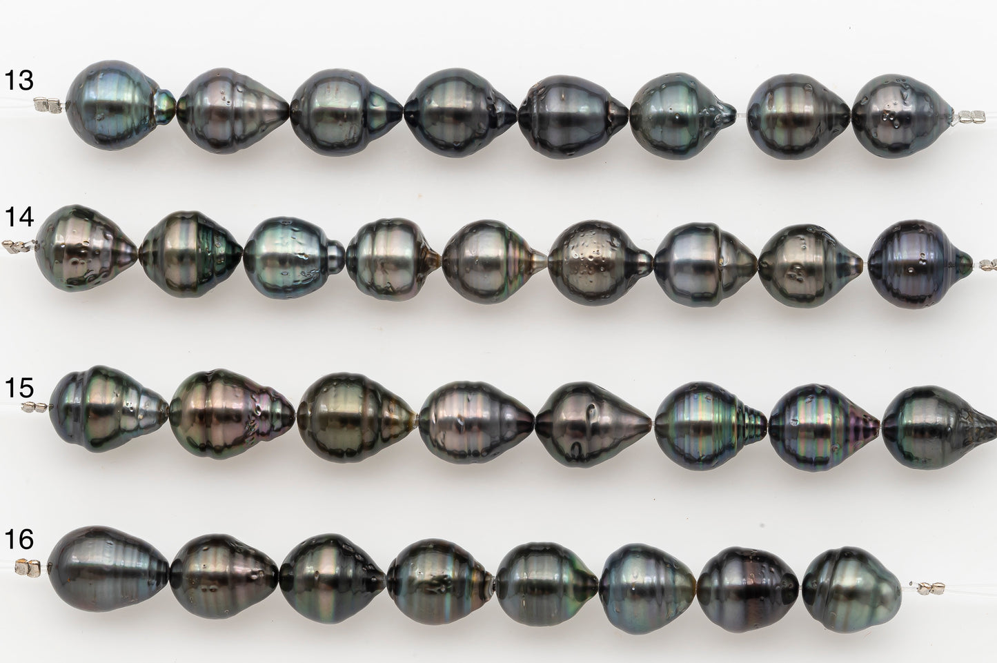 10-11mm Tahitian Pearl Short Strand with Minor Blemishes, Natural Colors, SKU # 3355TH
