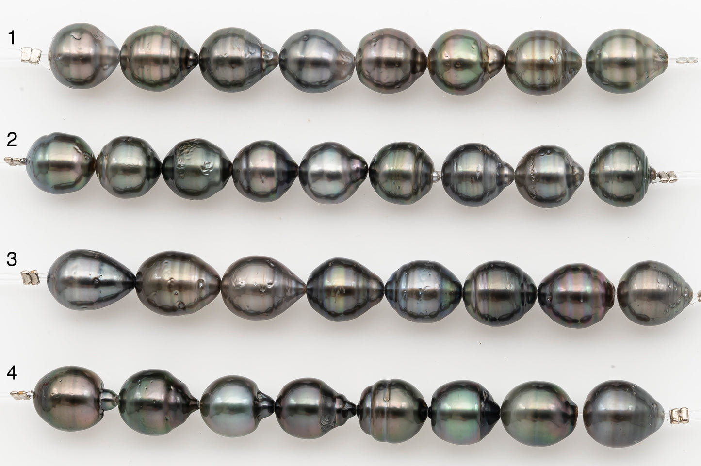 10-11mm Tahitian Pearl Short Strand with Minor Blemishes, Natural Colors, SKU # 3355TH