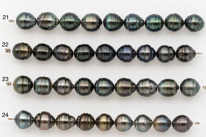 10-11mm Tahitian Pearl Short Strand with Minor Blemishes, Natural Colors, SKU # 3355TH