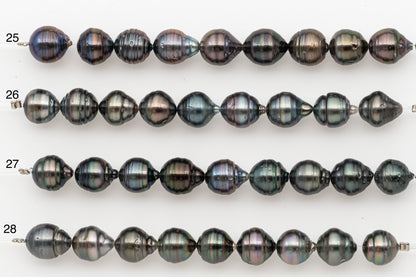 10-11mm Tahitian Pearl Short Strand with Minor Blemishes, Natural Colors, SKU # 3355TH