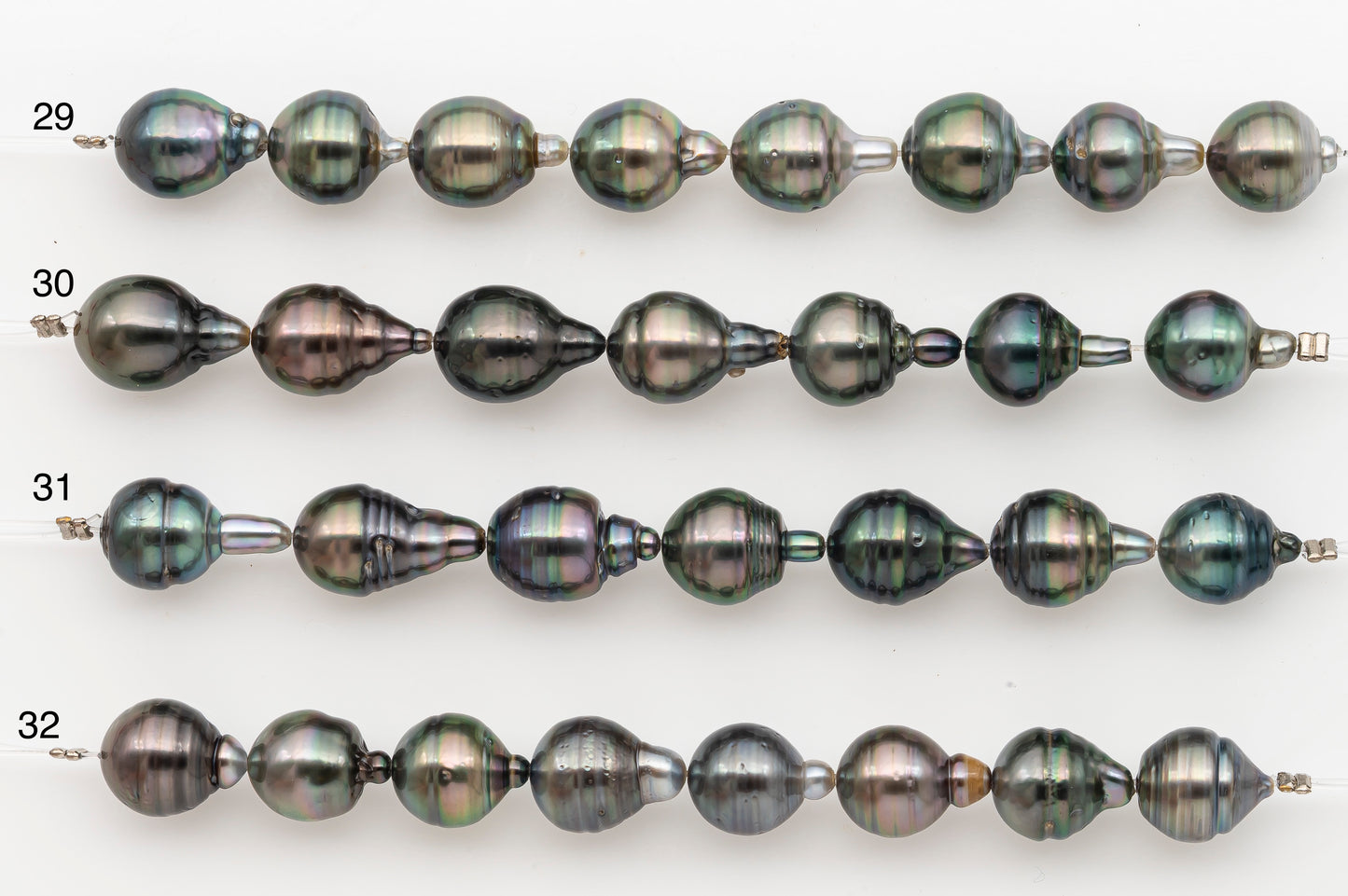 10-11mm Tahitian Pearl Short Strand with Minor Blemishes, Natural Colors, SKU # 3355TH