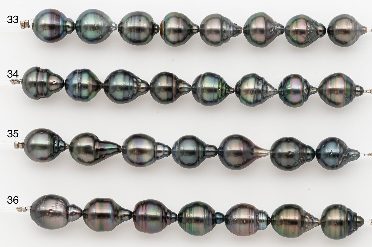 10-11mm Tahitian Pearl Short Strand with Minor Blemishes, Natural Colors, SKU # 3355TH