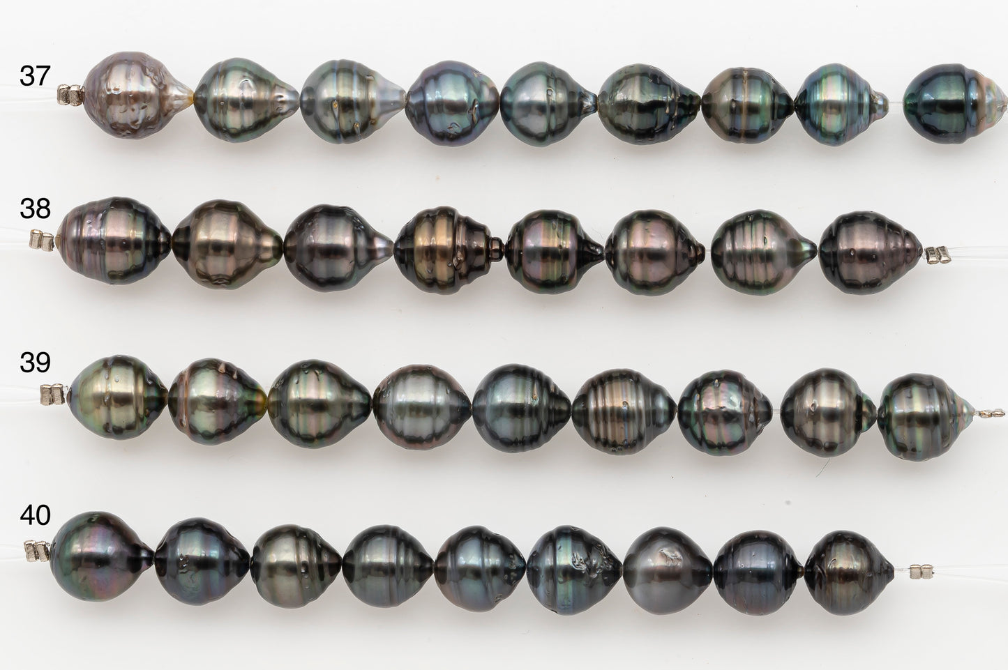 10-11mm Tahitian Pearl Short Strand with Minor Blemishes, Natural Colors, SKU # 3355TH