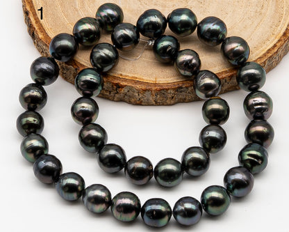 10-11mm Tahitian Pearl Full Strand with Minor Blemishes, Natural Colors, SKU # 3356TH