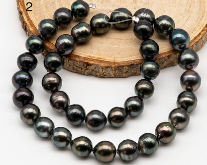 10-11mm Tahitian Pearl Full Strand with Minor Blemishes, Natural Colors, SKU # 3356TH