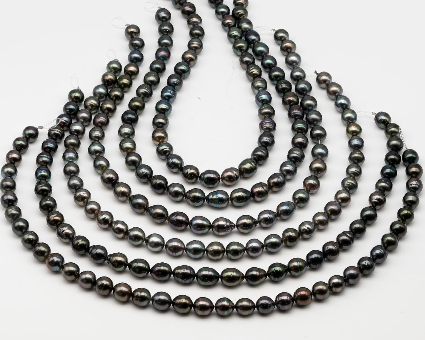 10-11mm Tahitian Pearl Full Strand with Minor Blemishes, Natural Colors, SKU # 3357TH