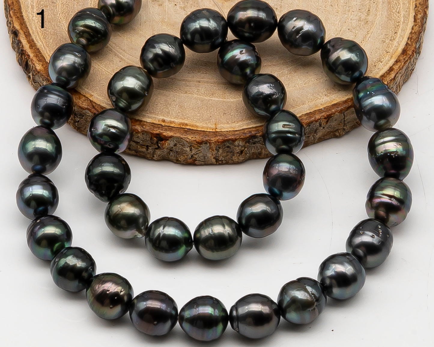 10-11mm Tahitian Pearl Full Strand with Minor Blemishes, Natural Colors, SKU # 3357TH