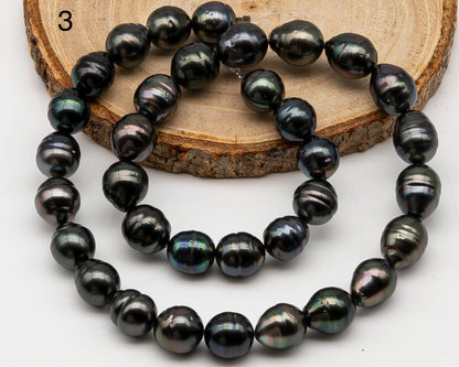 10-11mm Tahitian Pearl Full Strand with Minor Blemishes, Natural Colors, SKU # 3357TH