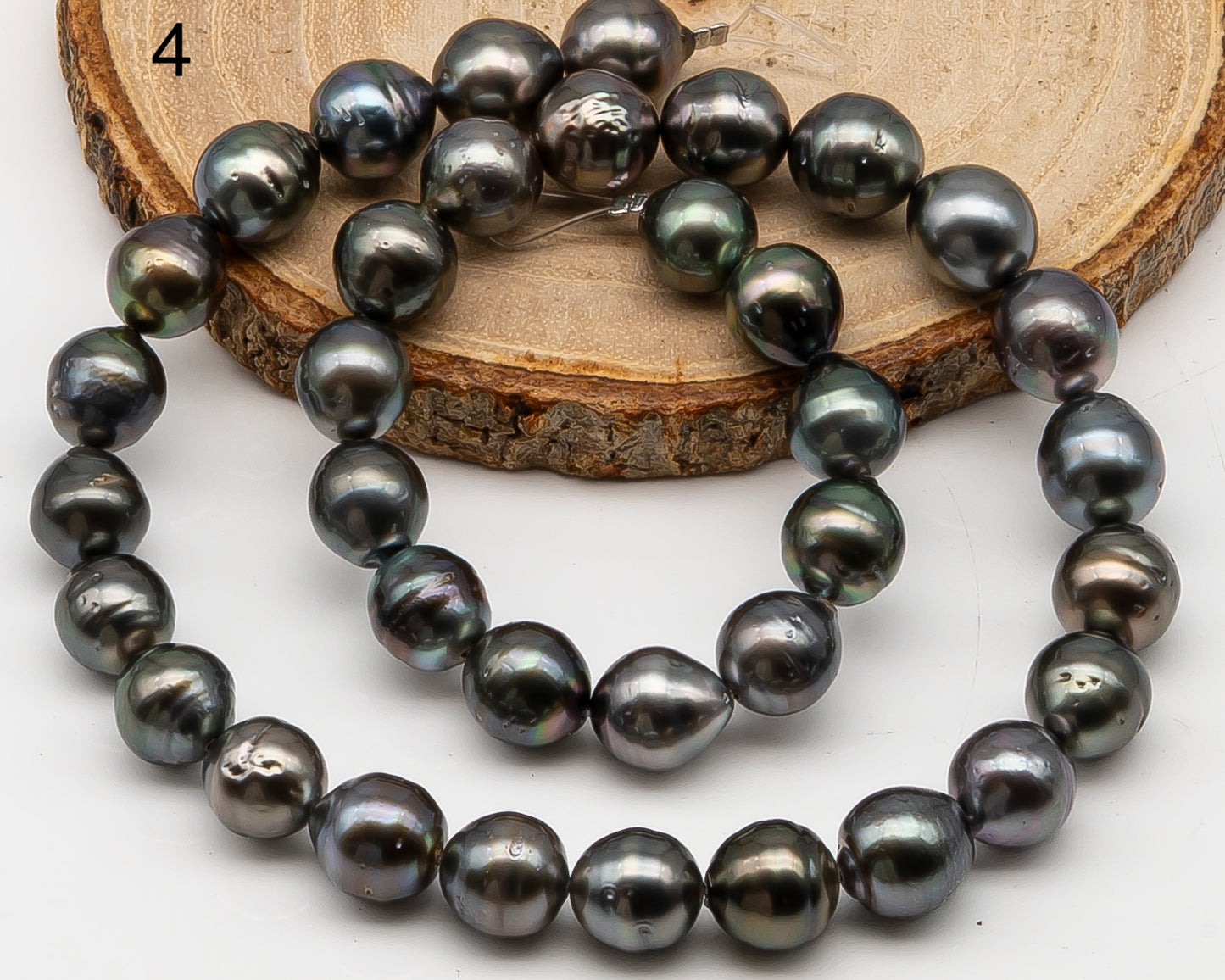 10-11mm Tahitian Pearl Full Strand with Minor Blemishes, Natural Colors, SKU # 3357TH