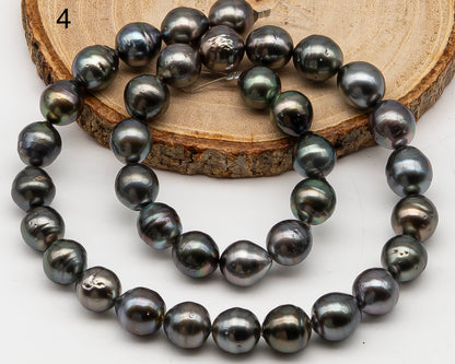 10-11mm Tahitian Pearl Full Strand with Minor Blemishes, Natural Colors, SKU # 3357TH