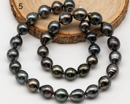 10-11mm Tahitian Pearl Full Strand with Minor Blemishes, Natural Colors, SKU # 3357TH
