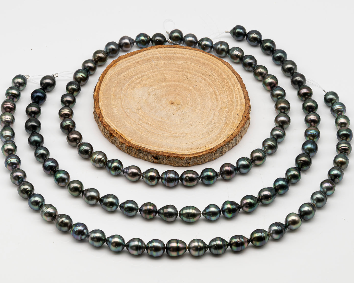 10-11mm Tahitian Pearl Full Strand with Minor Blemishes, Natural Colors, SKU # 3358TH
