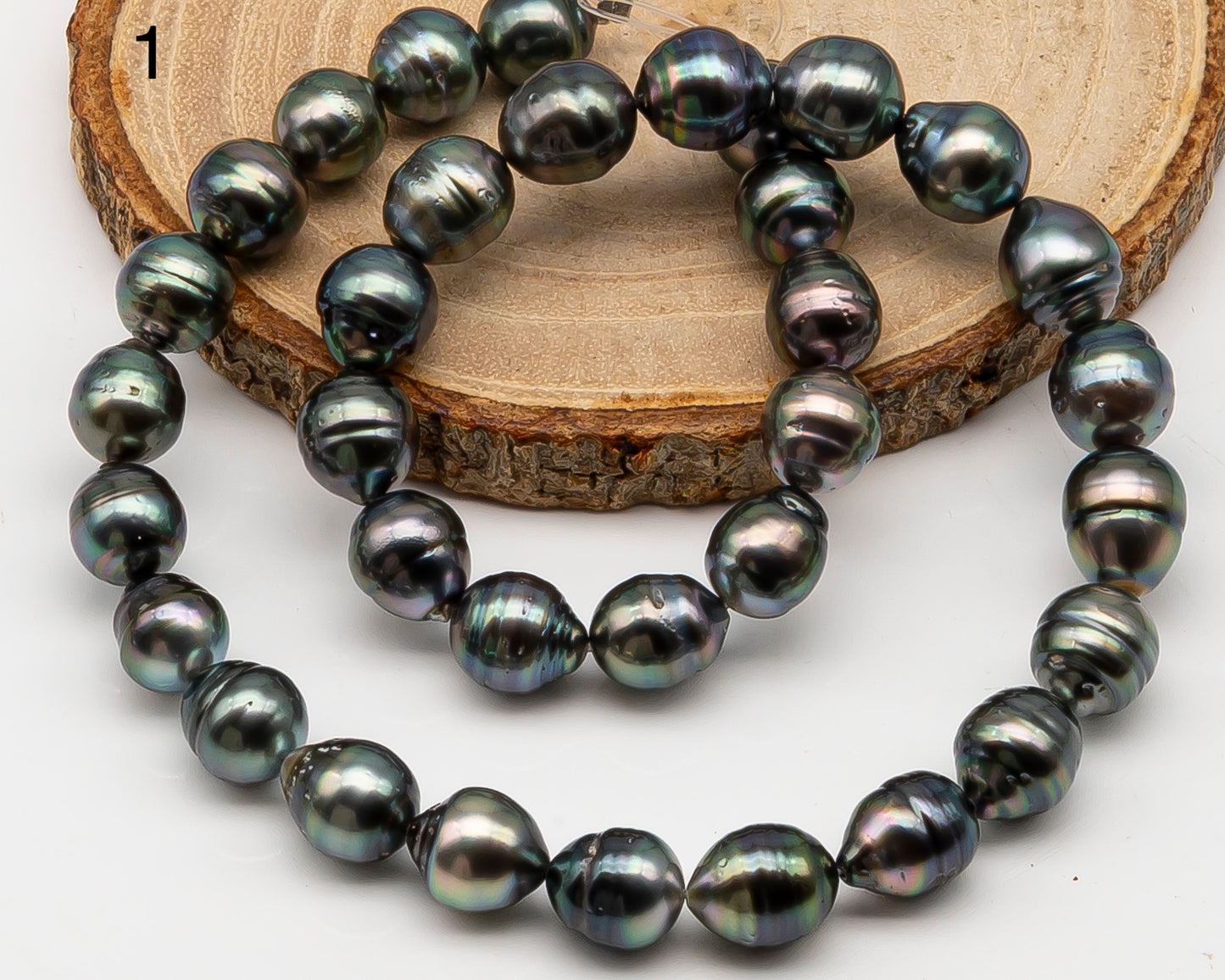 10-11mm Tahitian Pearl Full Strand with Minor Blemishes, Natural Colors, SKU # 3358TH