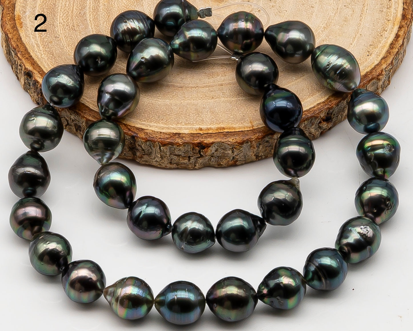 10-11mm Tahitian Pearl Full Strand with Minor Blemishes, Natural Colors, SKU # 3358TH