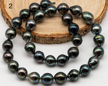 10-11mm Tahitian Pearl Full Strand with Minor Blemishes, Natural Colors, SKU # 3358TH