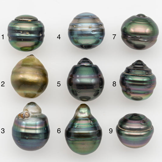 12-13mm Tahitian Pearl with Natural Color and Minor Blemishes, Loose Undrilled for Jewelry Making, SKU # 3378H