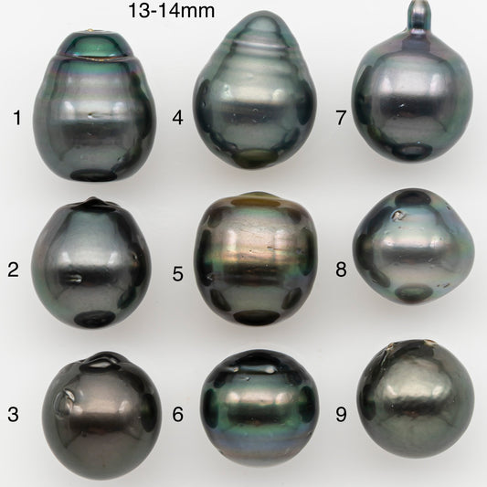 13, 14,15mm Tahitian Pearl with Natural Color and Minor Blemishes, Loose Undrilled for Jewelry Making, SKU # 3379H