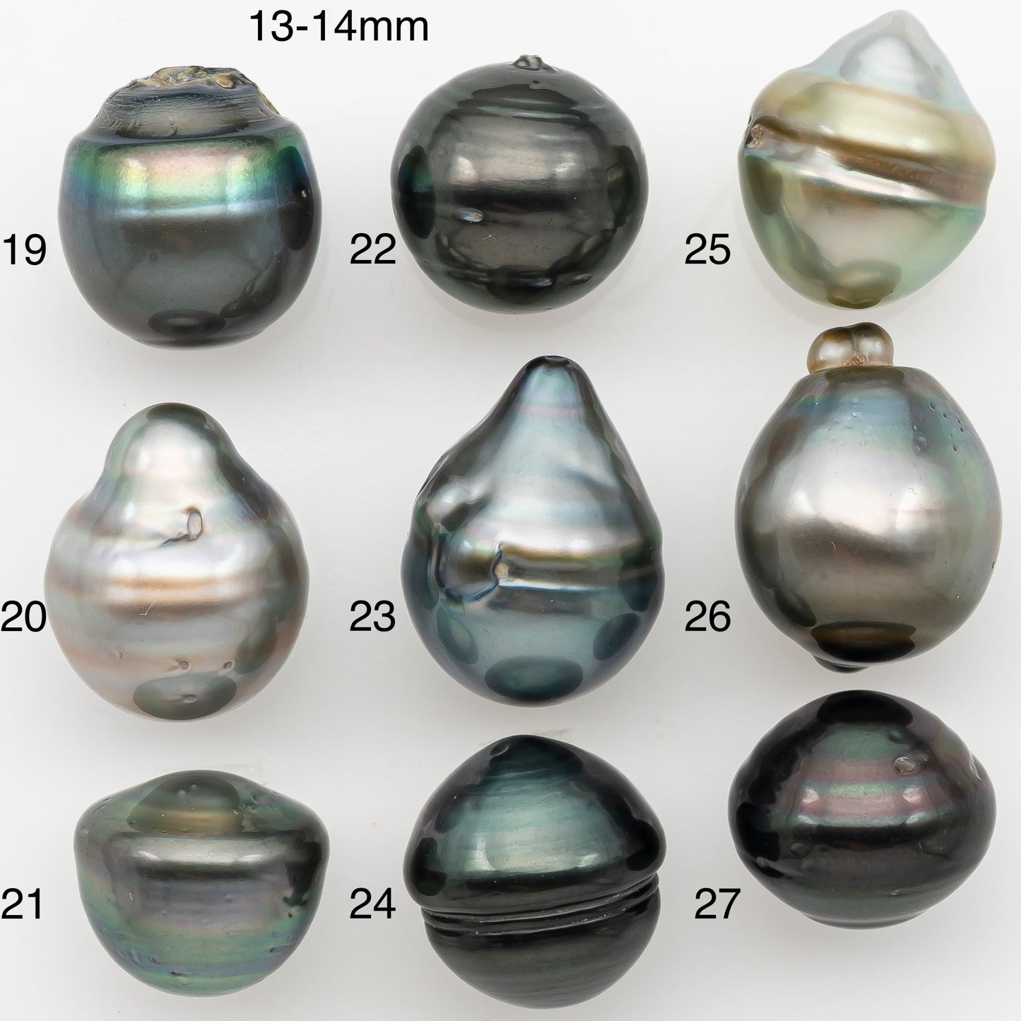 13, 14,15mm Tahitian Pearl with Natural Color and Minor Blemishes, Loose Undrilled for Jewelry Making, SKU # 3379H