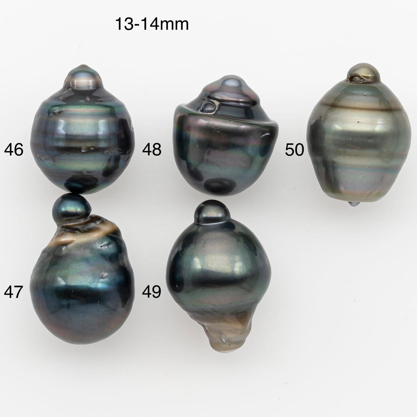 13, 14,15mm Tahitian Pearl with Natural Color and Minor Blemishes, Loose Undrilled for Jewelry Making, SKU # 3379H