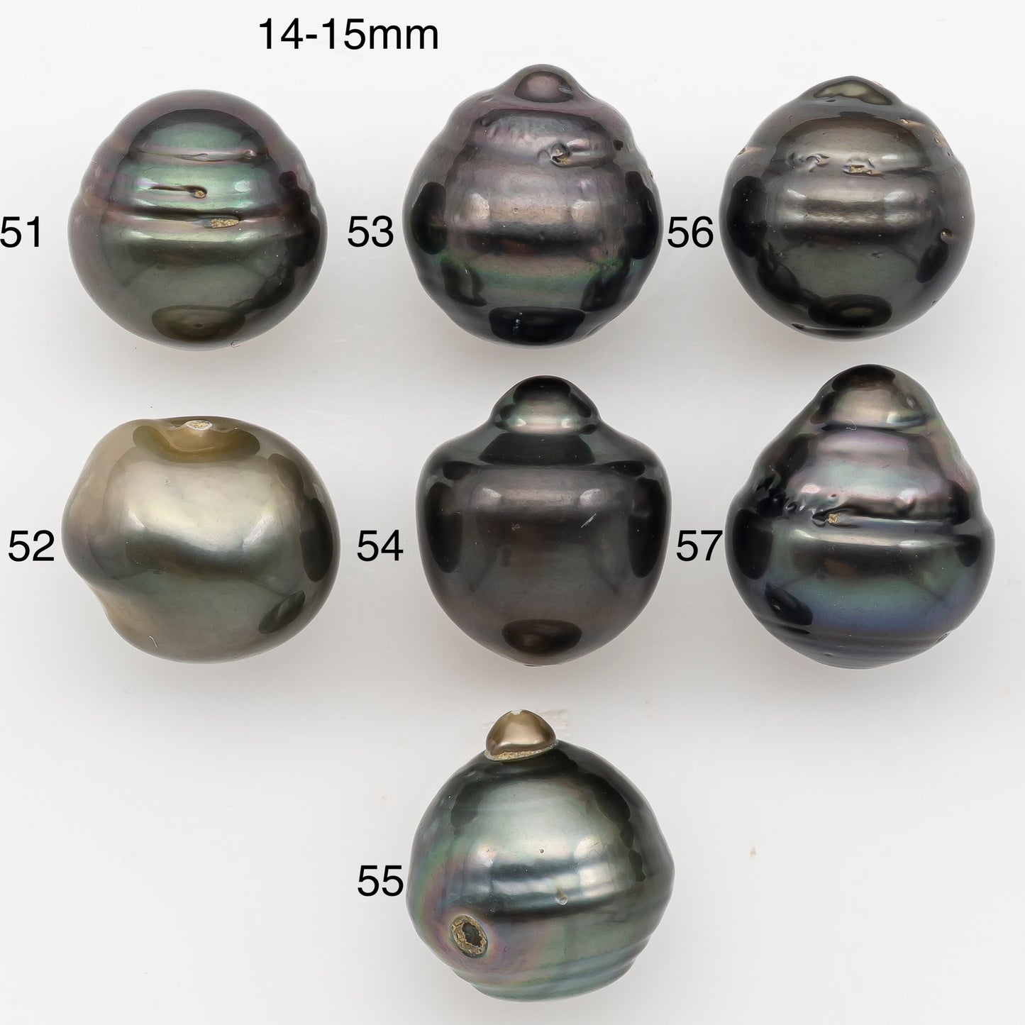 13, 14,15mm Tahitian Pearl with Natural Color and Minor Blemishes, Loose Undrilled for Jewelry Making, SKU # 3379H