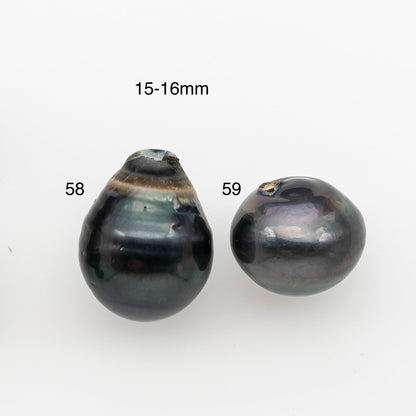 13, 14,15mm Tahitian Pearl with Natural Color and Minor Blemishes, Loose Undrilled for Jewelry Making, SKU # 3379H