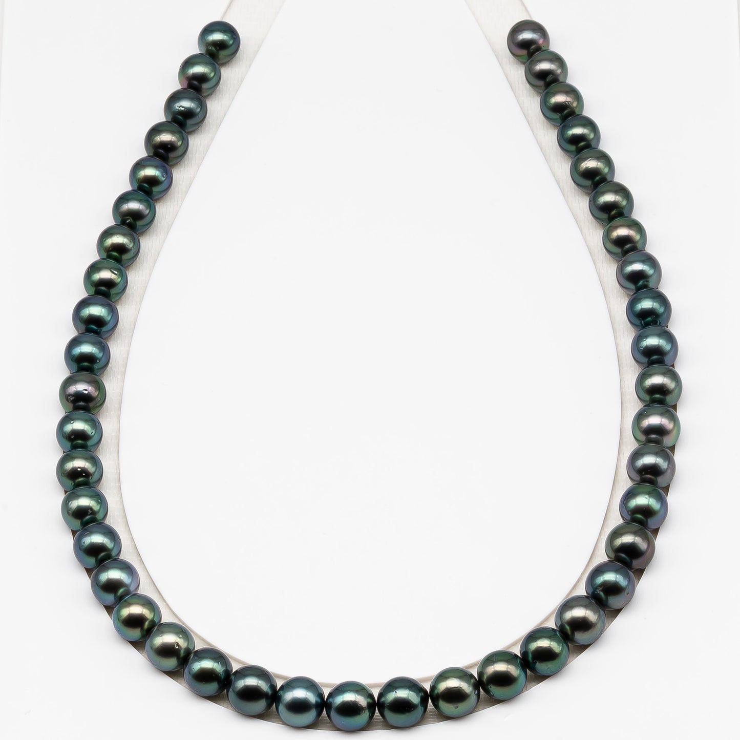 9-10mm Tahitian Pearl in Full Strand (No Hole) with Natural Color and High Luster, Temporarily Strung Pearl for Jewelry Making, SKU # 3380TH