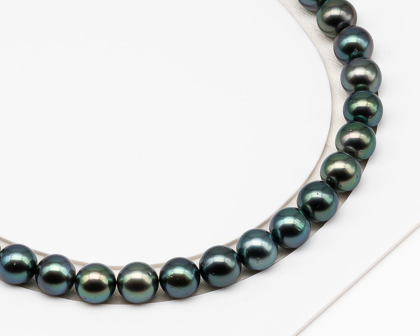 9-10mm Tahitian Pearl in Full Strand (No Hole) with Natural Color and High Luster, Temporarily Strung Pearl for Jewelry Making, SKU # 3380TH