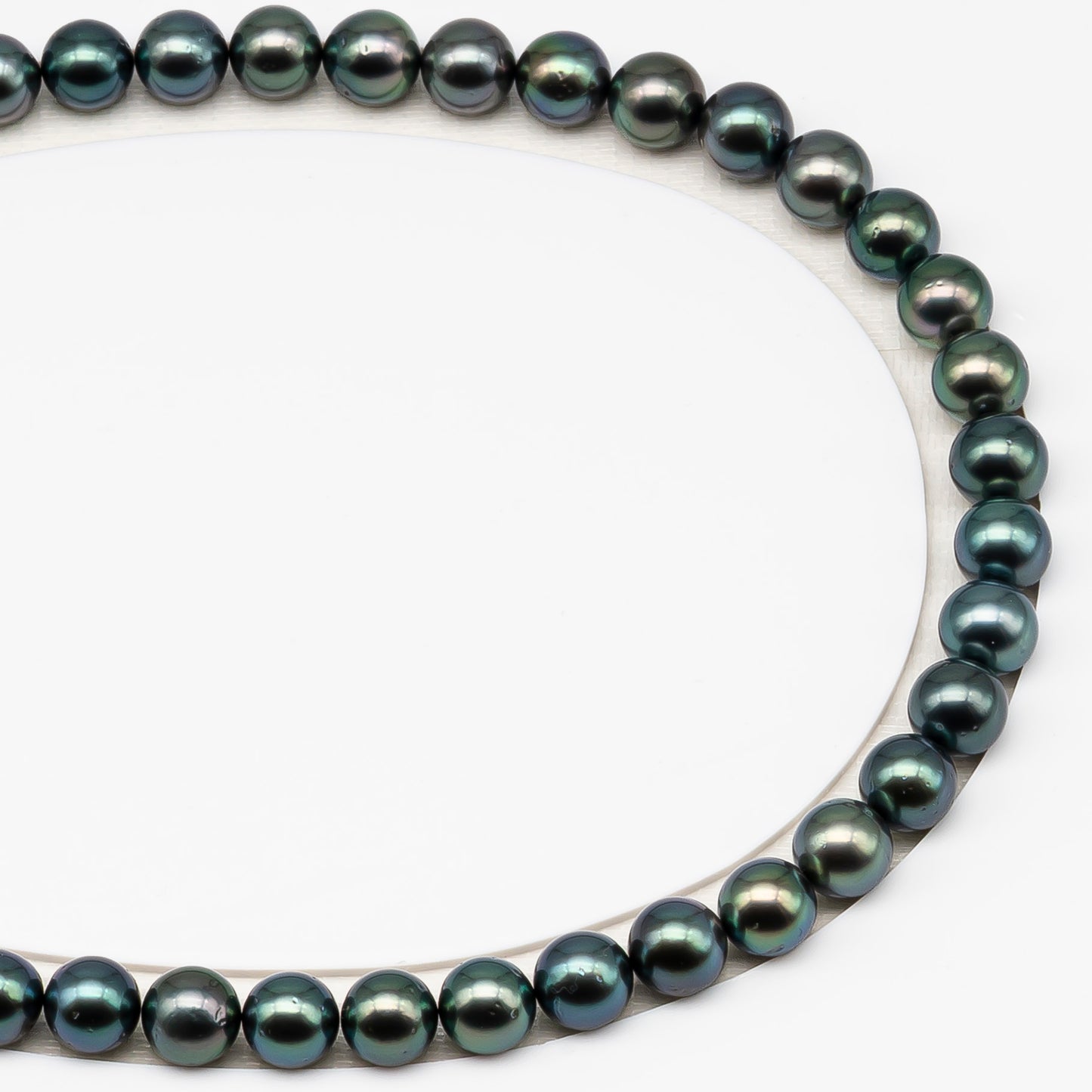 9-10mm Tahitian Pearl in Full Strand (No Hole) with Natural Color and High Luster, Temporarily Strung Pearl for Jewelry Making, SKU # 3380TH
