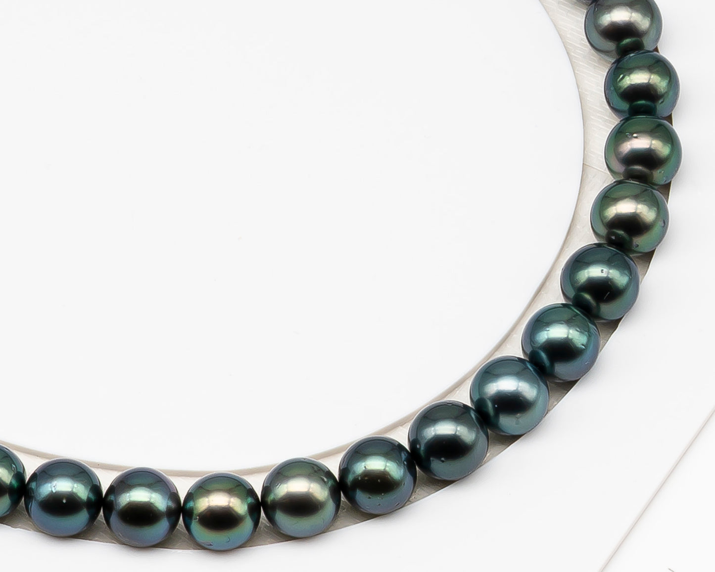 9-10mm Tahitian Pearl in Full Strand (No Hole) with Natural Color and High Luster, Temporarily Strung Pearl for Jewelry Making, SKU # 3380TH