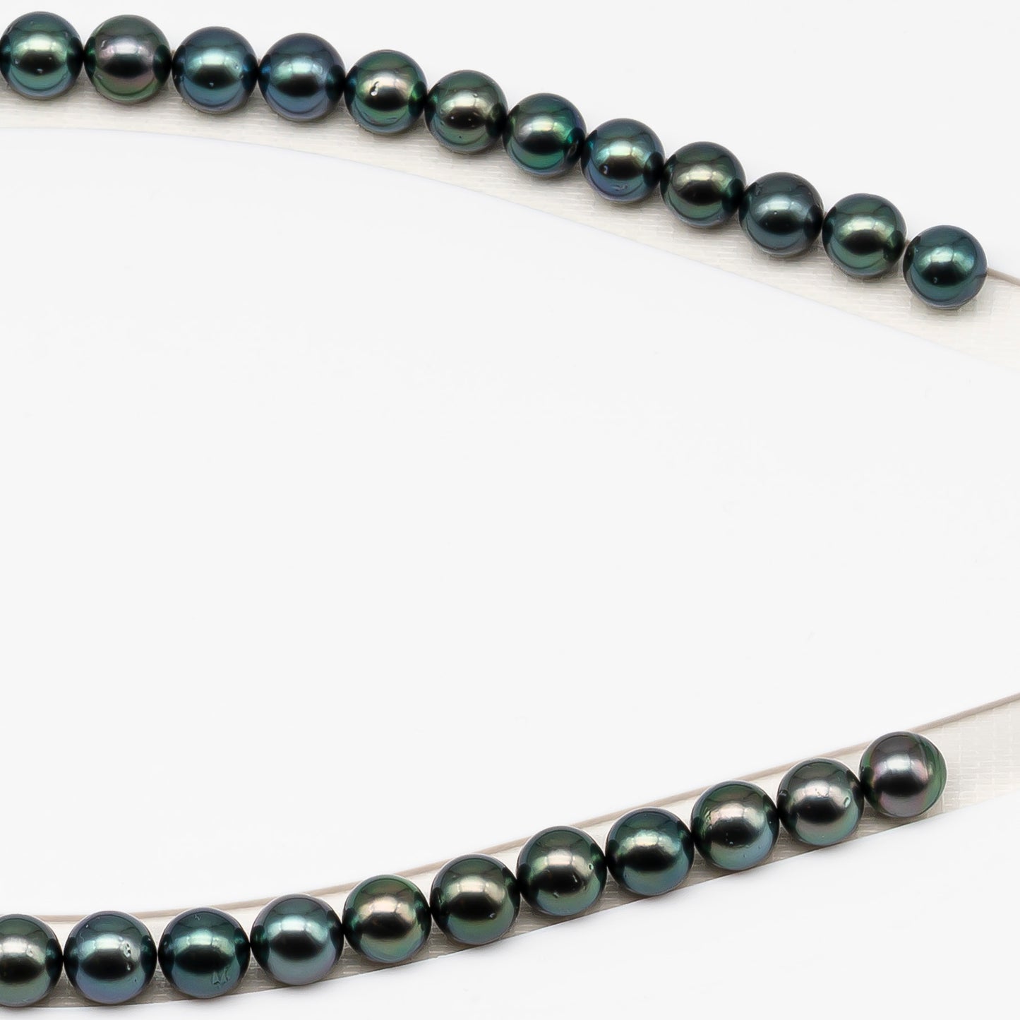 9-10mm Tahitian Pearl in Full Strand (No Hole) with Natural Color and High Luster, Temporarily Strung Pearl for Jewelry Making, SKU # 3380TH