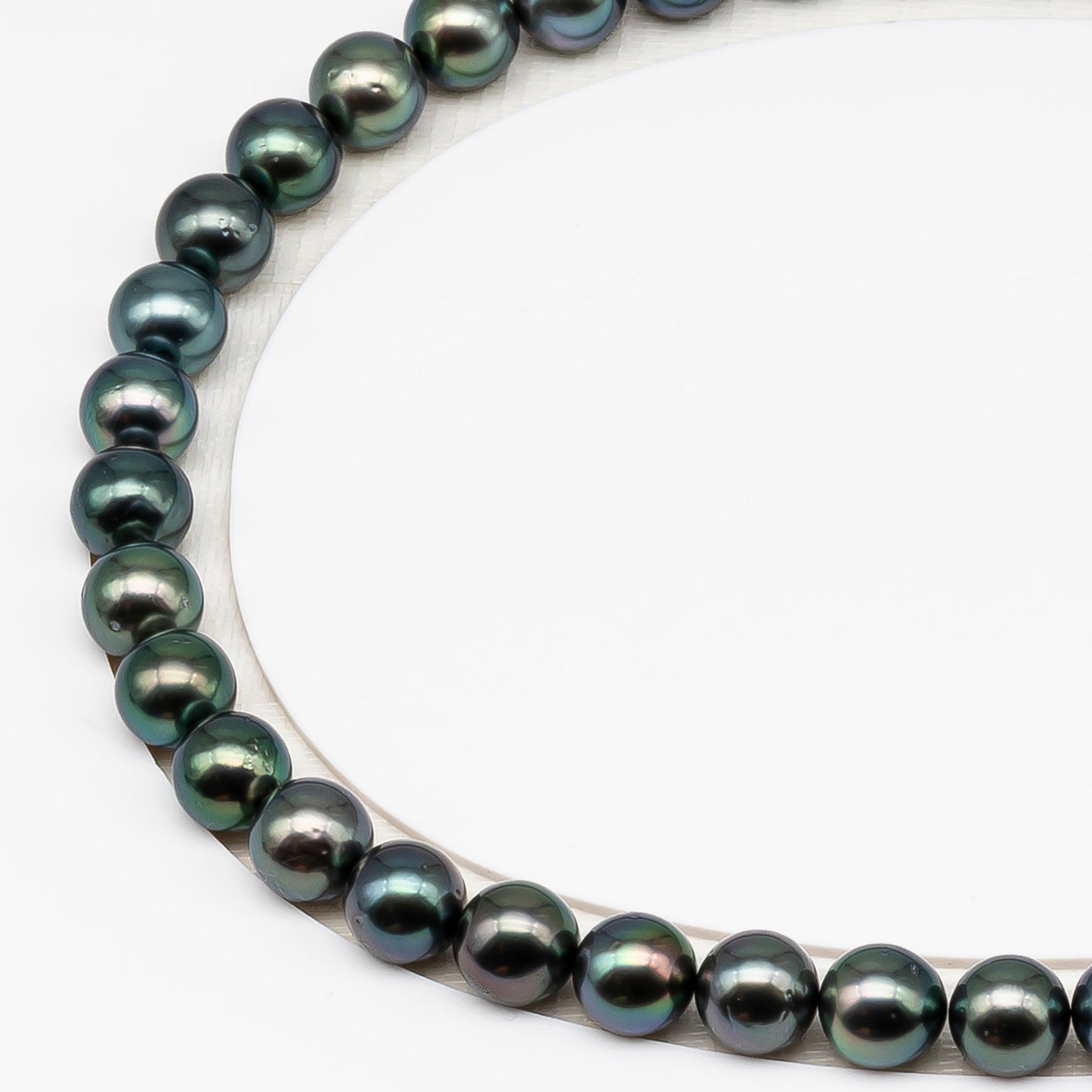 9-10mm Tahitian Pearl in Full Strand (No Hole) with Natural Color and High Luster, Temporarily Strung Pearl for Jewelry Making, SKU # 3380TH