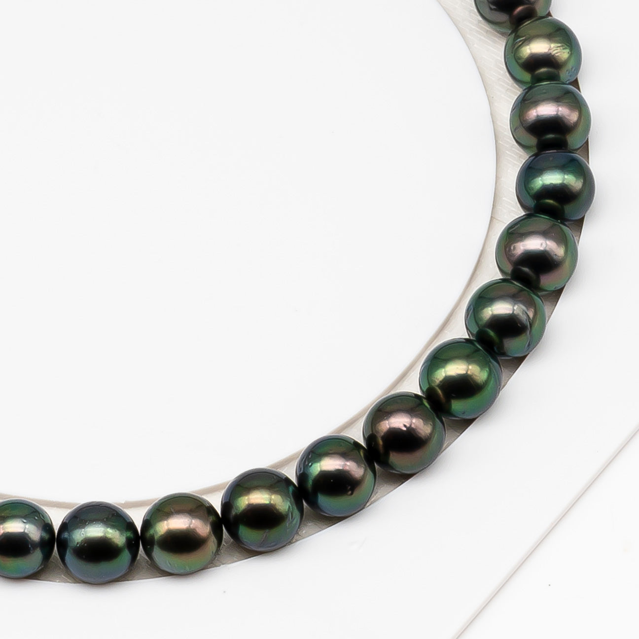 9-10mm Tahitian Pearl in Full Strand (No Hole) with Natural Color and High Luster, Temporarily Strung Pearl for Jewelry Making, SKU # 3381TH
