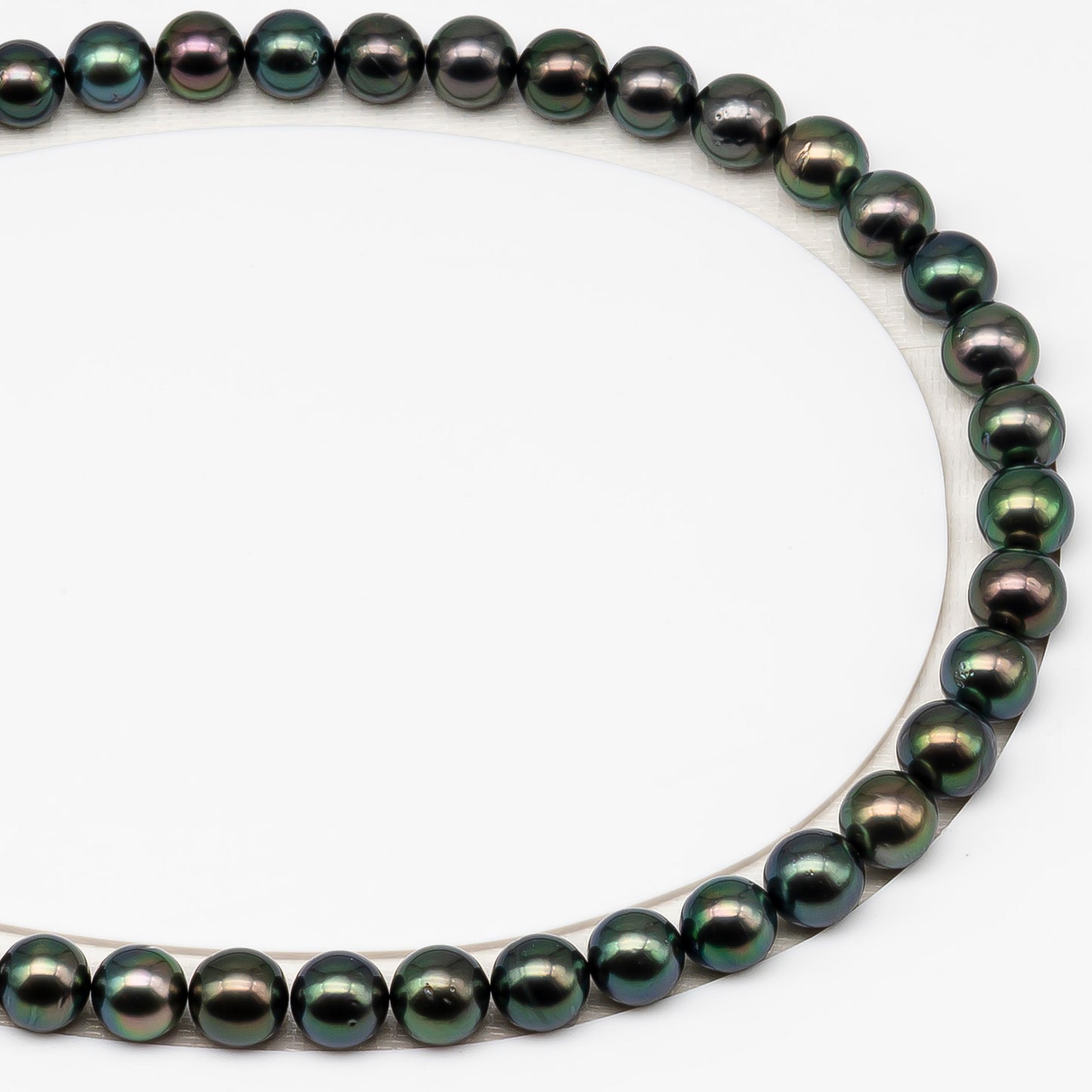 9-10mm Tahitian Pearl in Full Strand (No Hole) with Natural Color and High Luster, Temporarily Strung Pearl for Jewelry Making, SKU # 3381TH