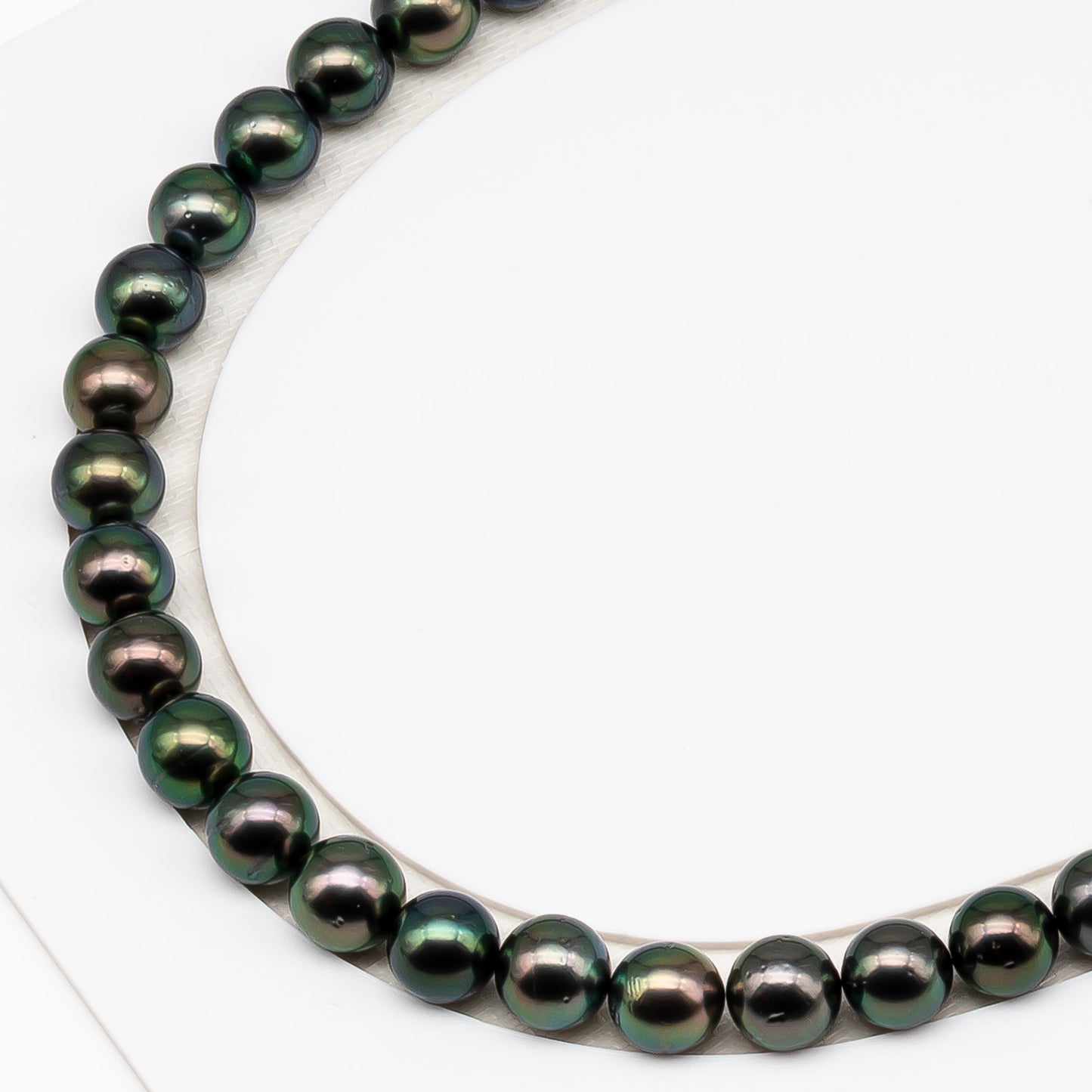 9-10mm Tahitian Pearl in Full Strand (No Hole) with Natural Color and High Luster, Temporarily Strung Pearl for Jewelry Making, SKU # 3381TH