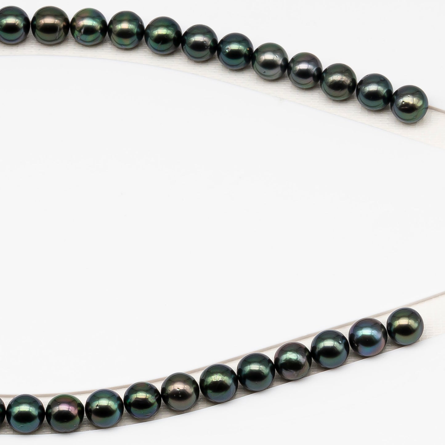 9-10mm Tahitian Pearl in Full Strand (No Hole) with Natural Color and High Luster, Temporarily Strung Pearl for Jewelry Making, SKU # 3381TH