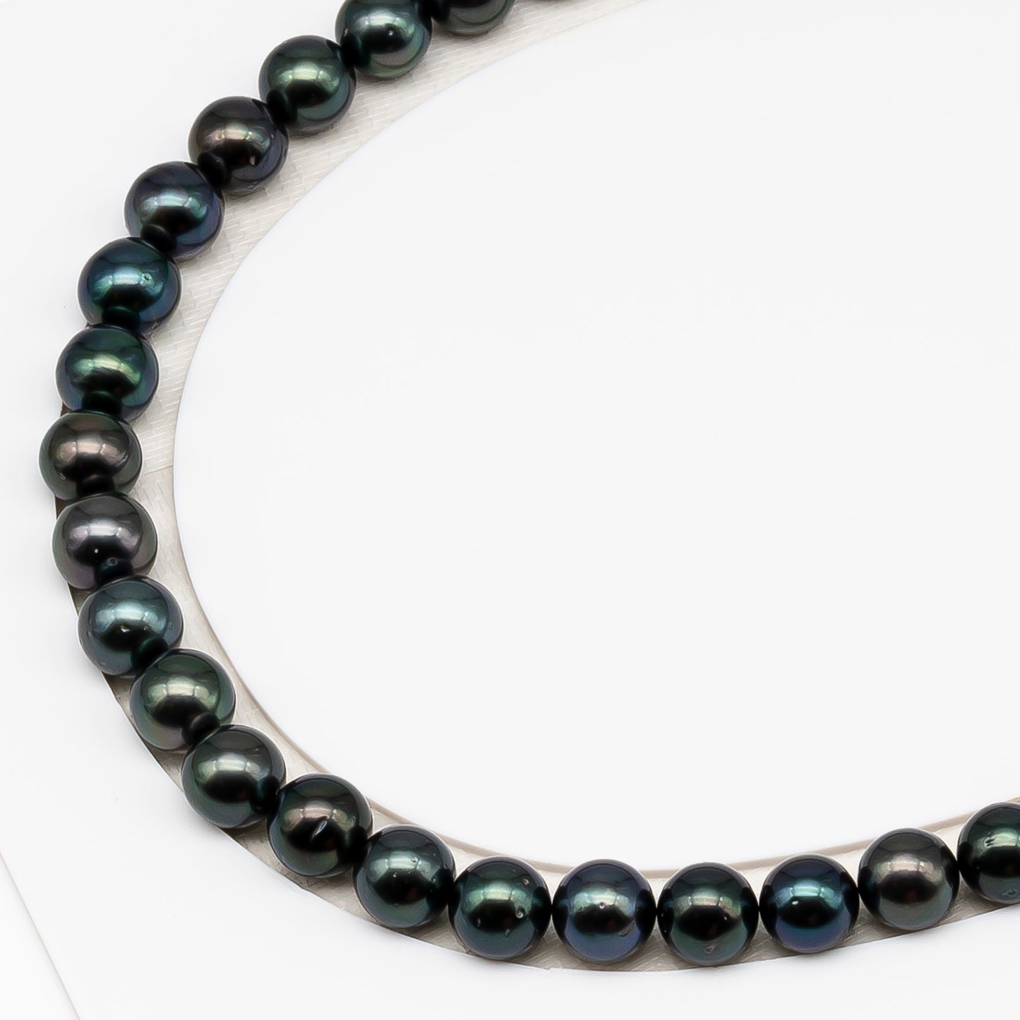 9-10mm Tahitian Pearl in Full Strand (No Hole) with Natural Color and High Luster, Temporarily Strung Pearl for Jewelry Making, SKU # 3382TH