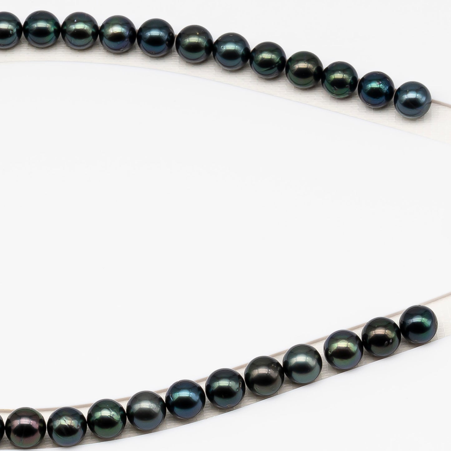 9-10mm Tahitian Pearl in Full Strand (No Hole) with Natural Color and High Luster, Temporarily Strung Pearl for Jewelry Making, SKU # 3382TH